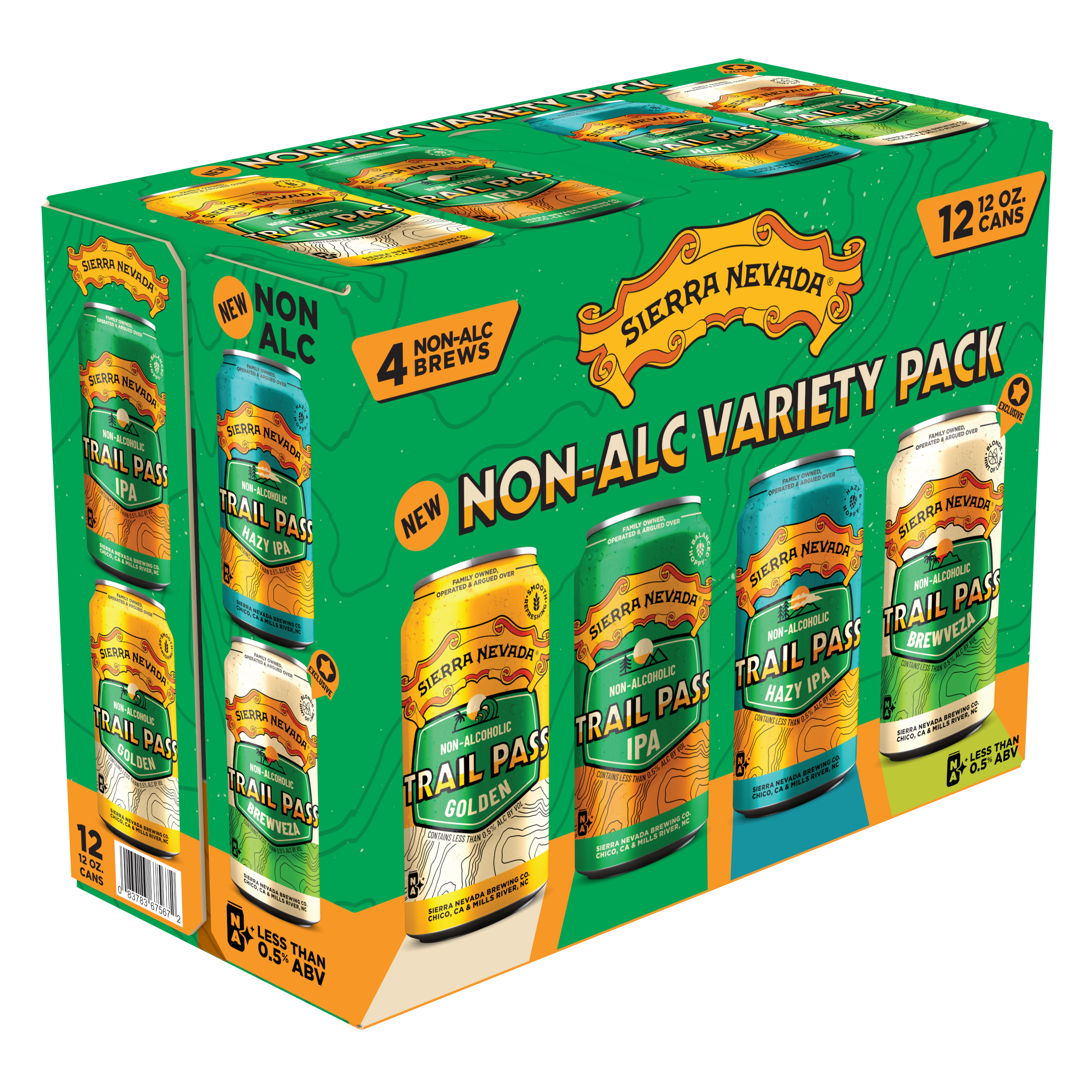 Sierra Nevada Brewing Co. 12-Pack Trail Pass Variety Pack - angled view