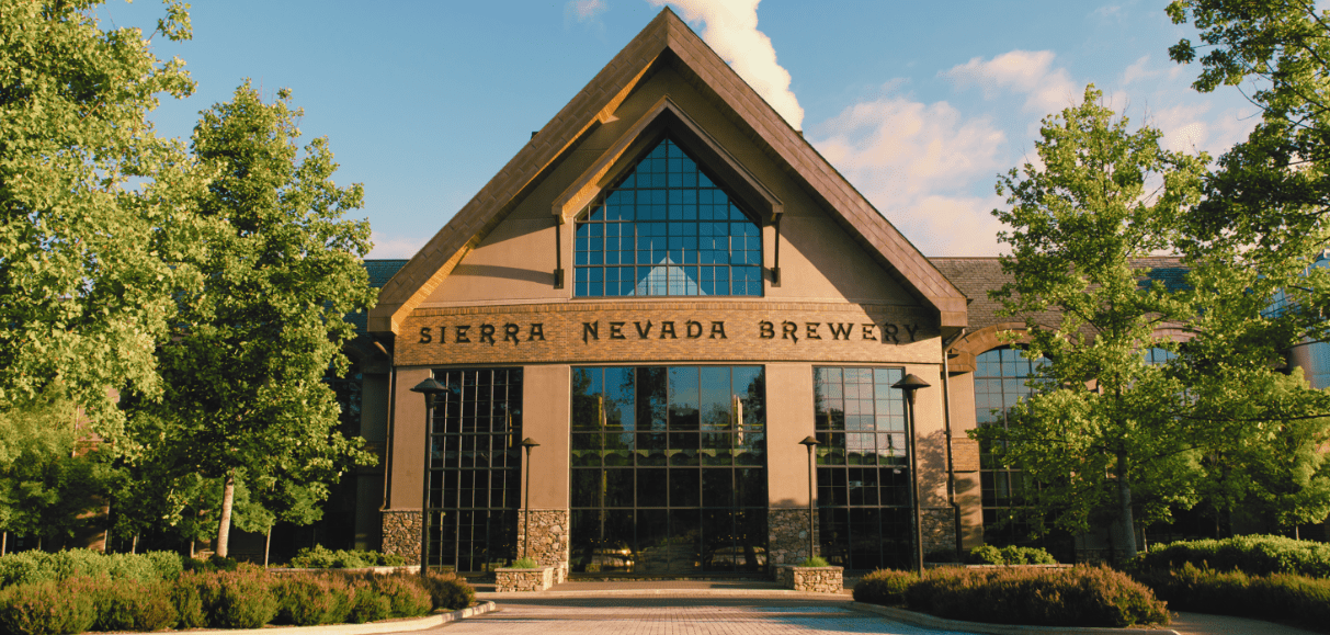 Beautiful facade of Sierra Nevada Brewing Company's Mills River campus