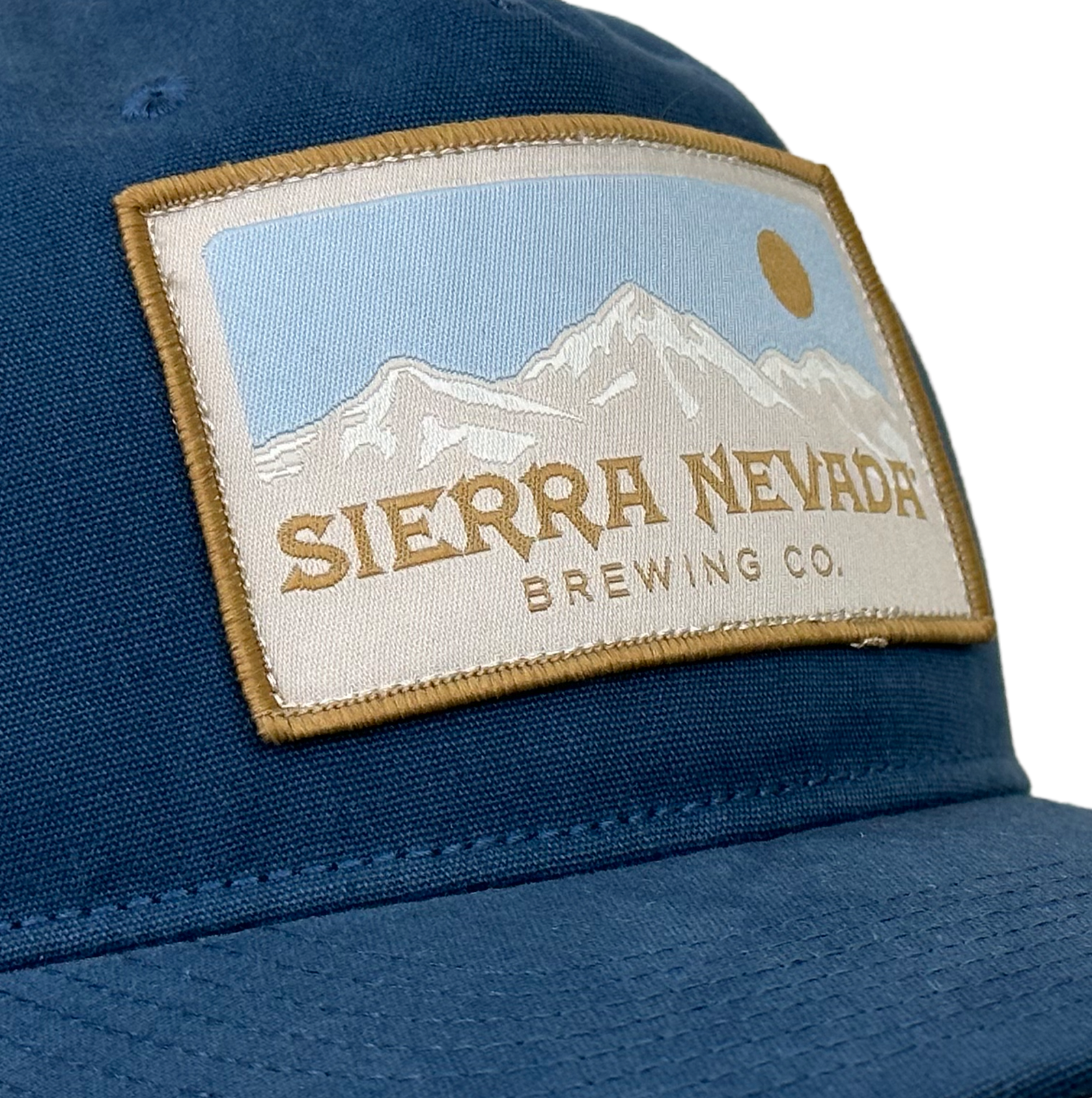 Sierra Nevada Brewing Co. Classic Golfer Hat - close up detail of the Sierra Nevada patch on the front
