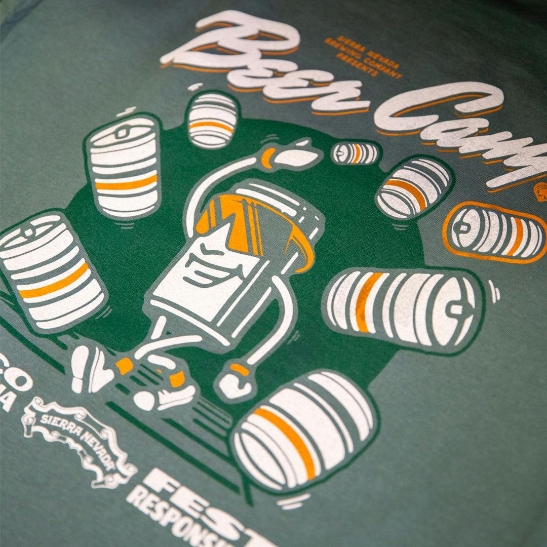 Zoom view of the 2024 Beer Camp t-shirt design