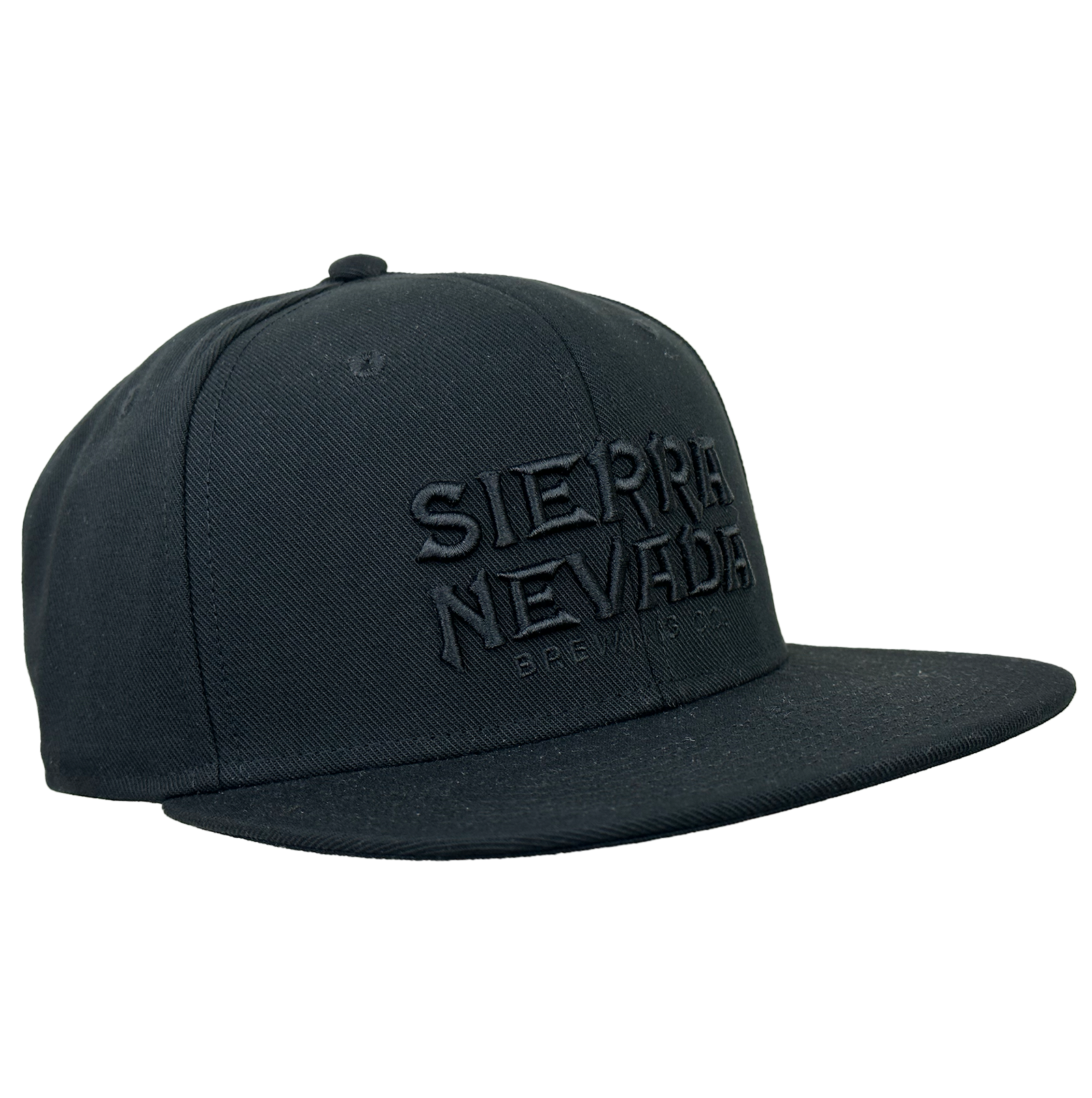 Sierra Nevada Stacked Text Hat in Black - front view featuring embroidered text
