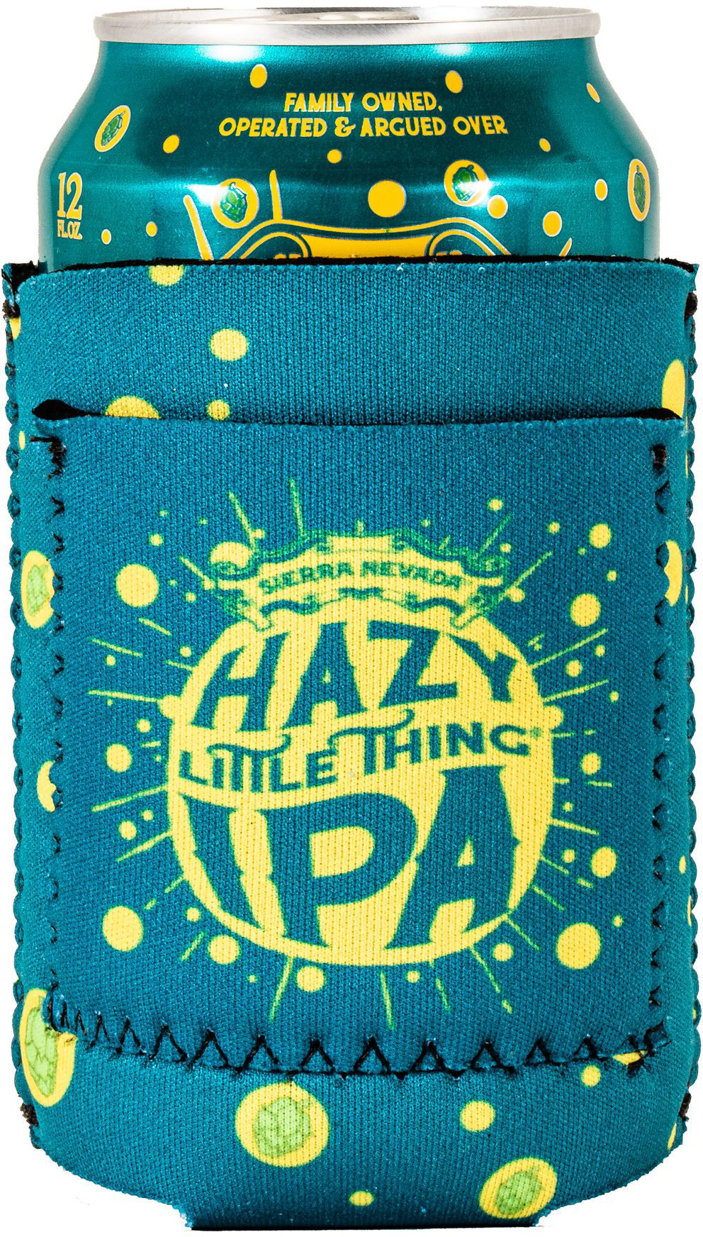 Hazy Little Thing Stash Pocket Beer Holder featuring a can inside