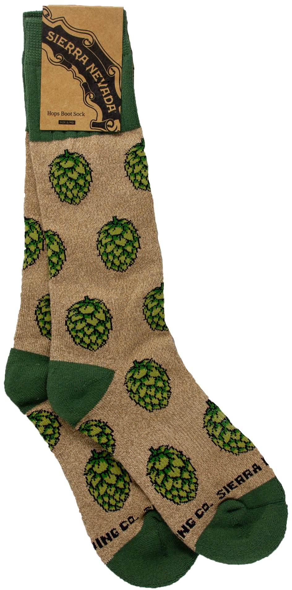 Sierra Nevada Brewing Co. Hop Socks featuring hop pattern