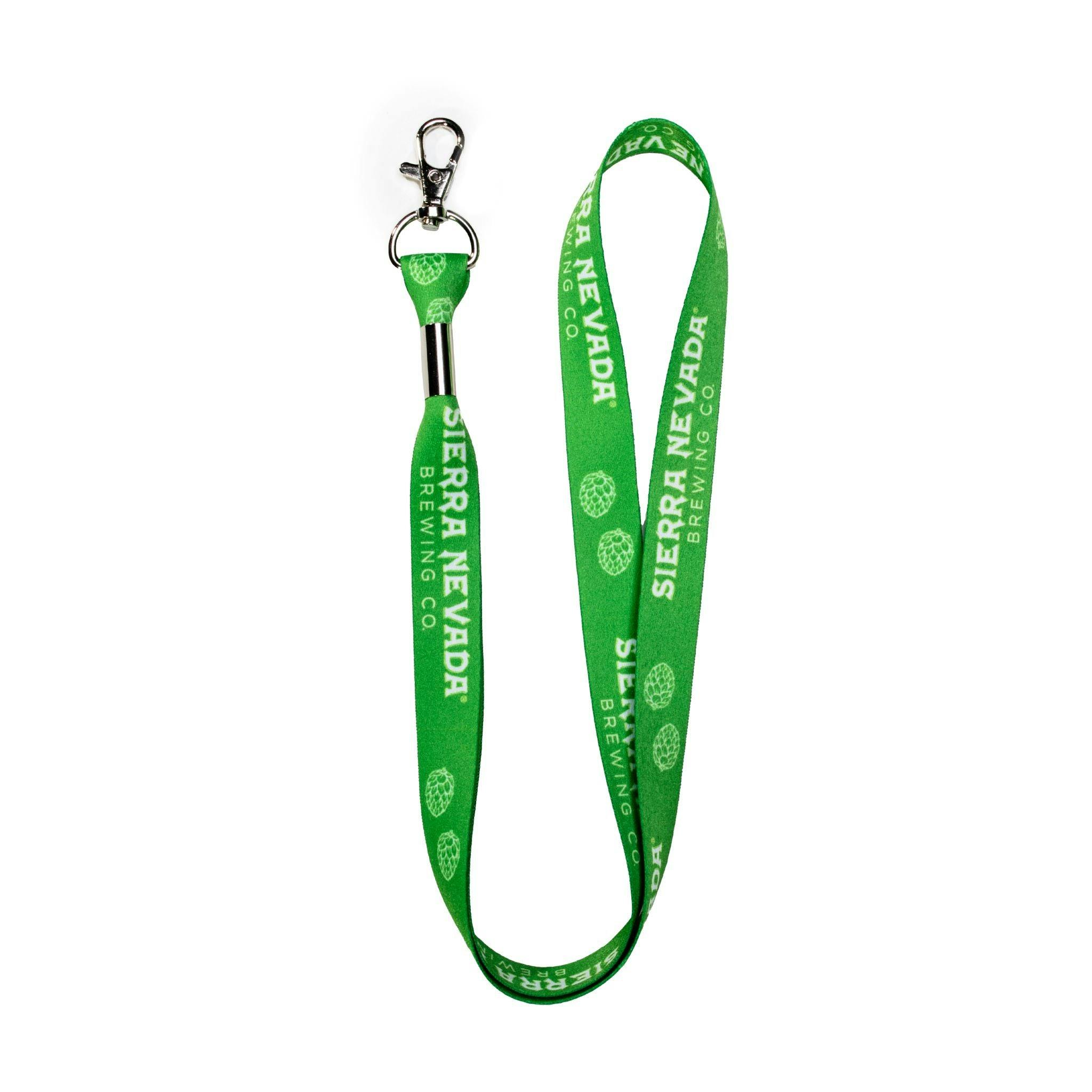 Sierra Nevada Brewing Co. green lanyard - full view showing the clip at the end