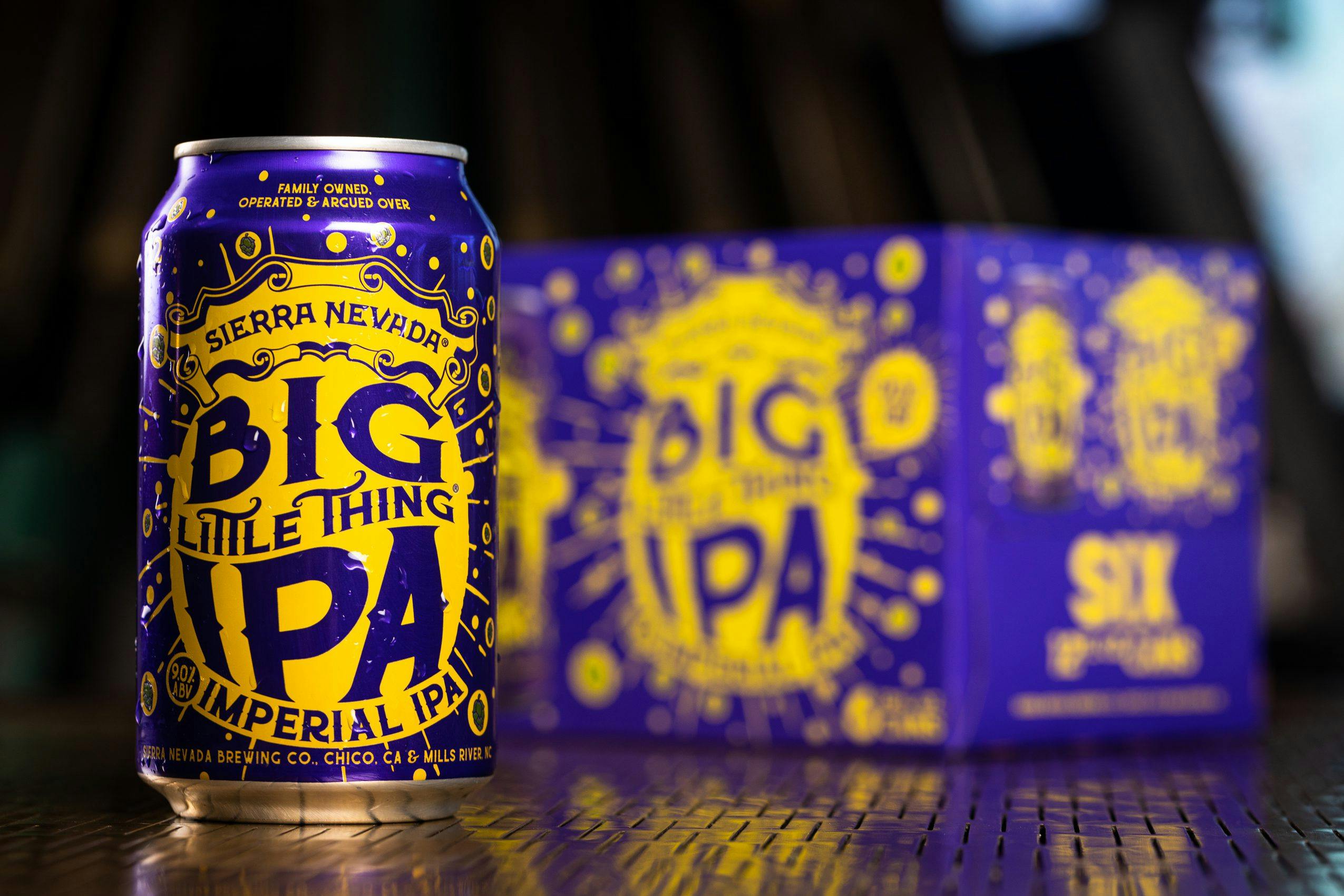 Three cans of Big Little Thing beer on a table
