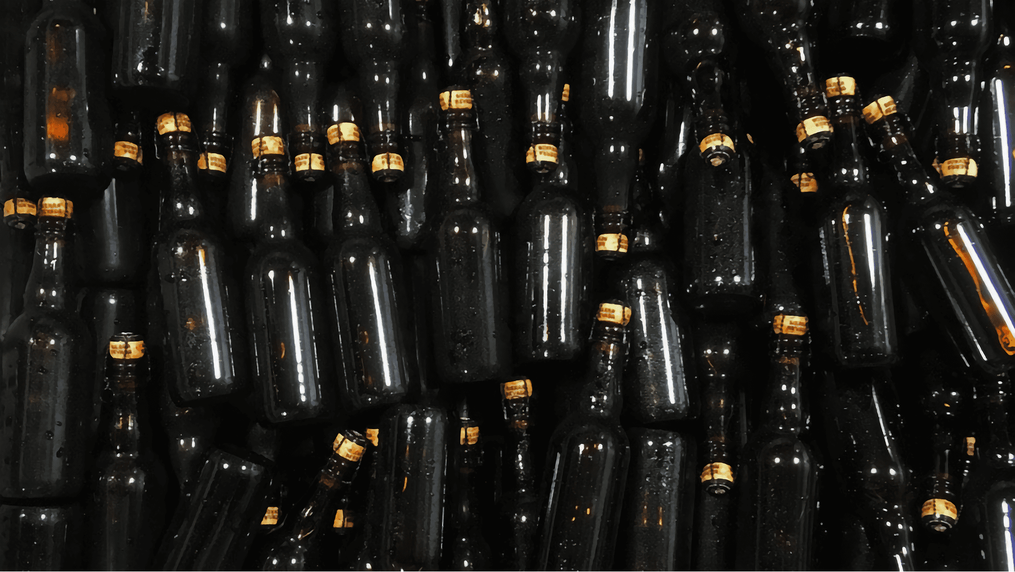 bottles in a pile